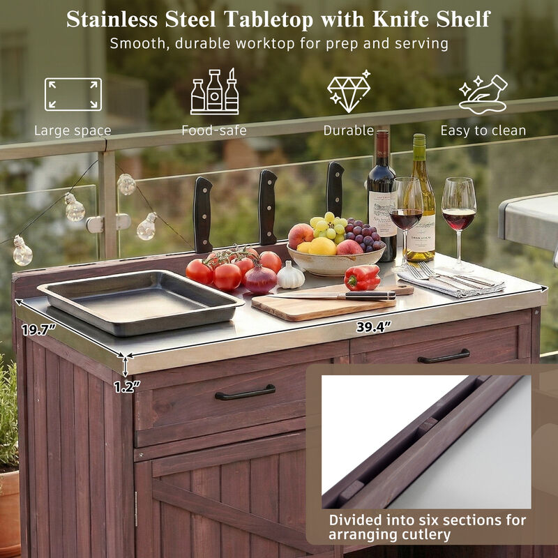 TATEUS Outdoor Bar Cart image number 6