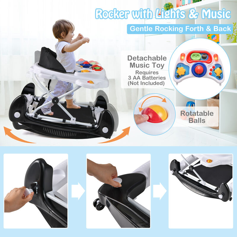 6-in-1 Multifunction Baby Walker with Adjustable Height Foldable image number 4