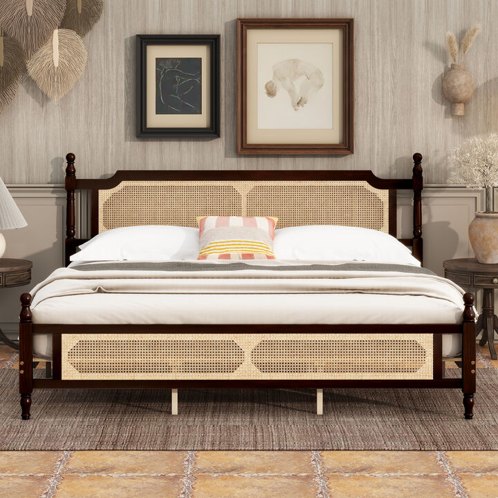 Woljod King Pine wooden Bed