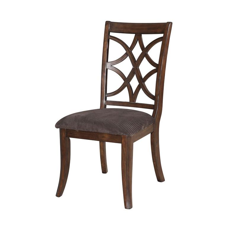 Acme Furniture Keenan Side Chair (Set-2), Dark Walnut & Brown MFB
