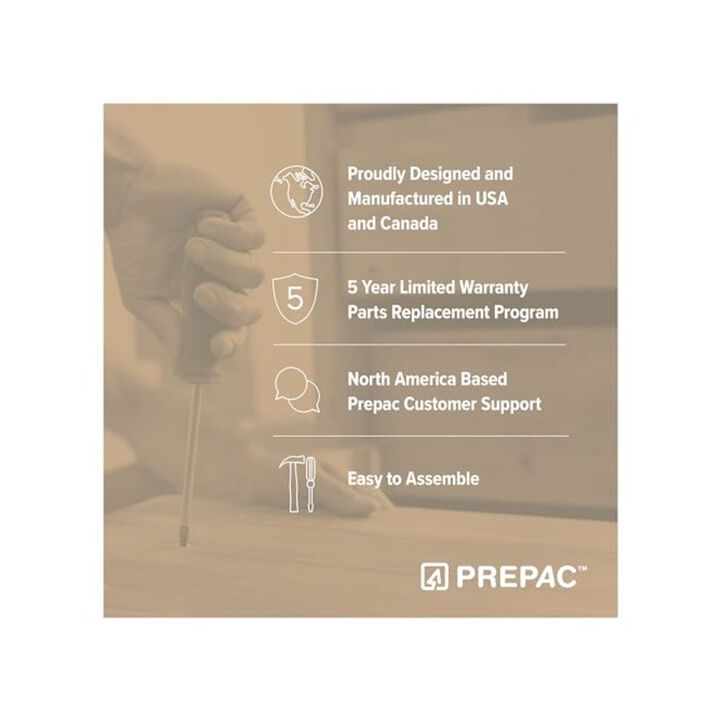 Prepac Finnley Sideboard Cabinet Buffet Natural Oak Engineered Wood with Storage