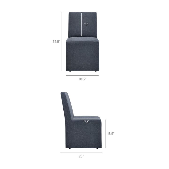 Tessera Upholstered Linen-Blend Slipcovered Dining Chair