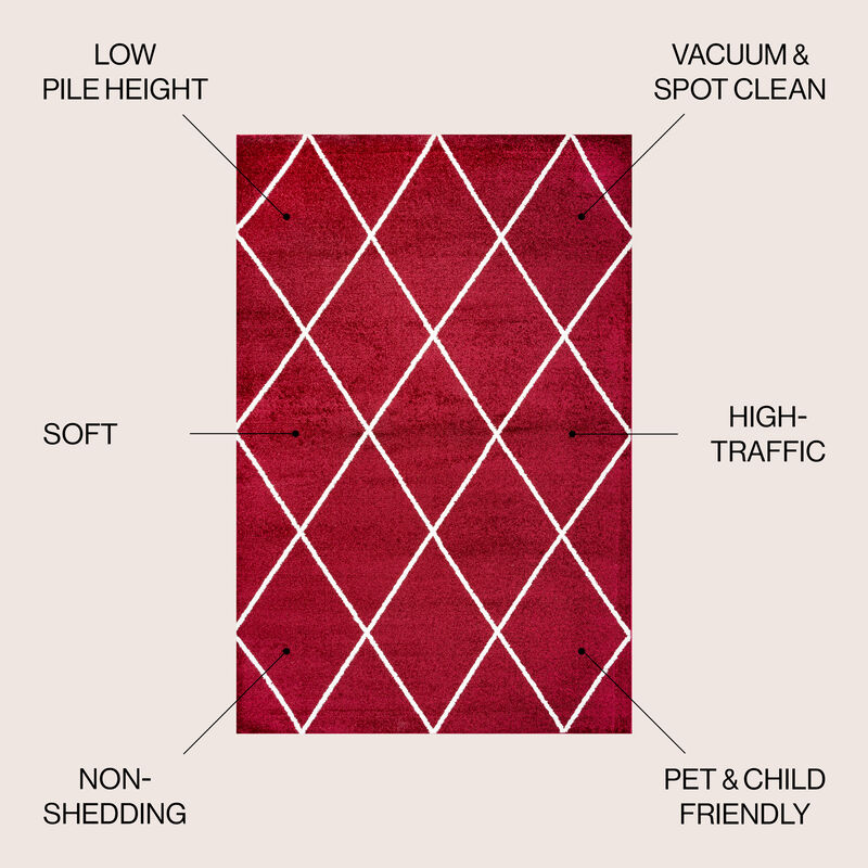 Cole Minimalist Diamond Trellis Area Rug