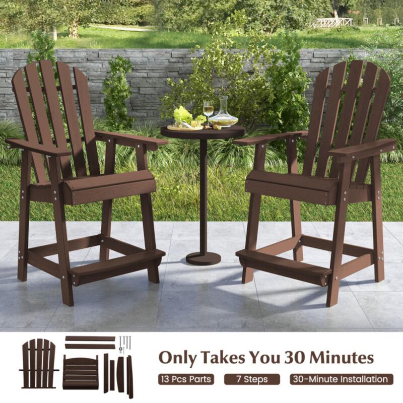 Hivvago HDPE Patio Chair with Armrest and Footrest for Indoor Outdoor