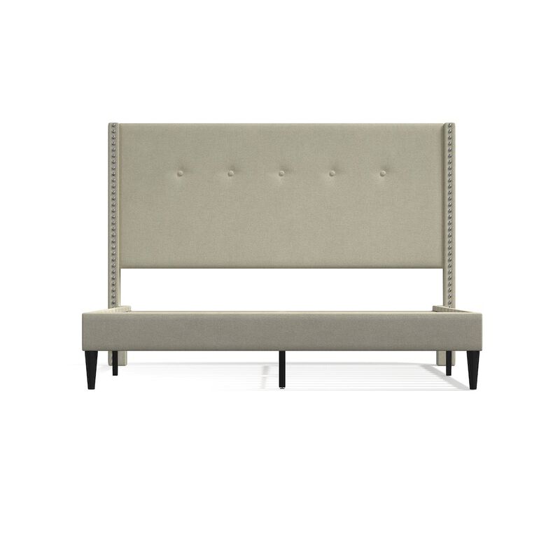 Rize Home Upholstered Complete Bed Queen Beige image number 3