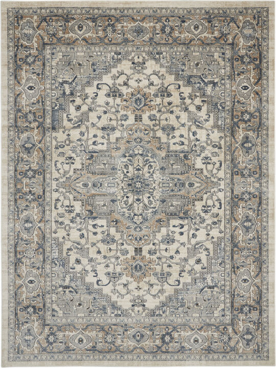 Quarry QUA05 Ivory/Gray 3'9" x 5'9" Rug