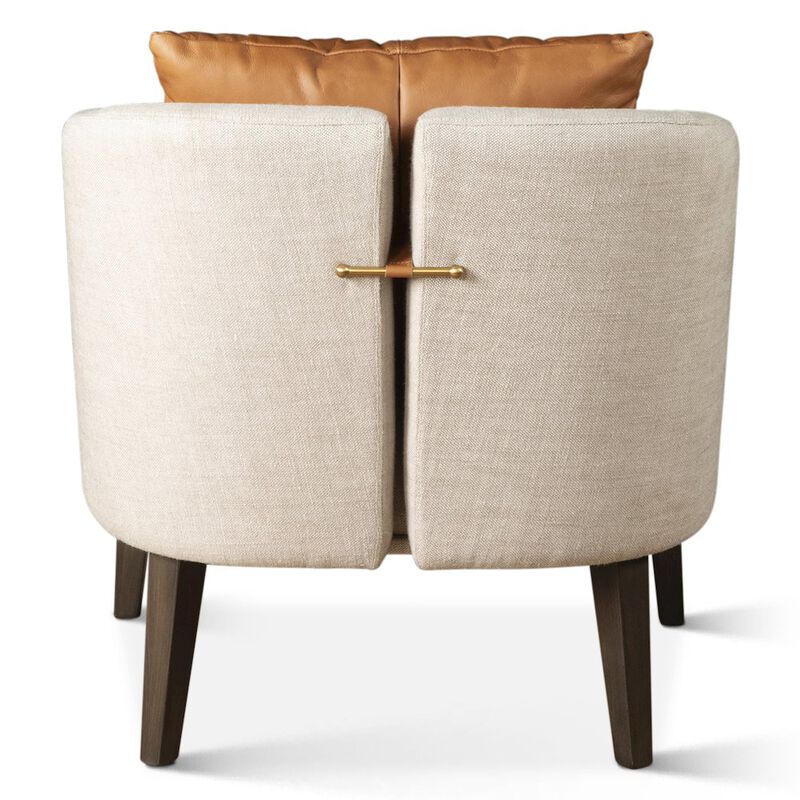 World Interiors Olivia Armchair in Beige Linen image number 1
