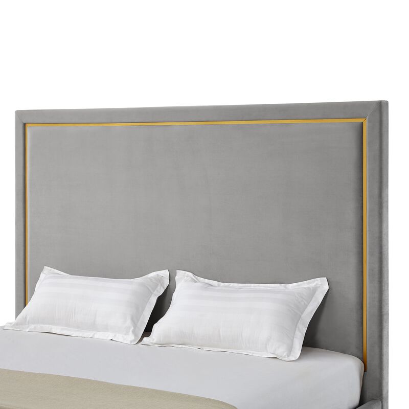 Inspired Home Emil Velvet Platform Bed