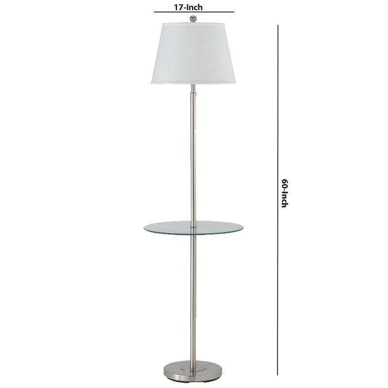 Metal Round 3 Way Floor Lamp with Spider Type Shade, Silver and Brown - Benzara