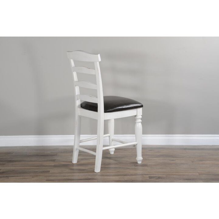 Sunny Designs Counter Carrige House Ladderback Barstool, Cushion Seat