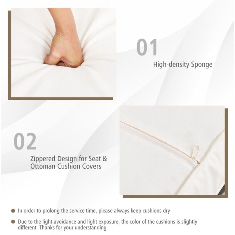 Hivvago 7 Pieces Patio Rattan Cushioned Conversation Furniture Set