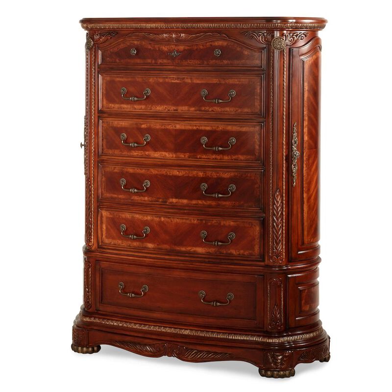 Michael Amini Cortina 6-Drawer Chest - Honey Walnut