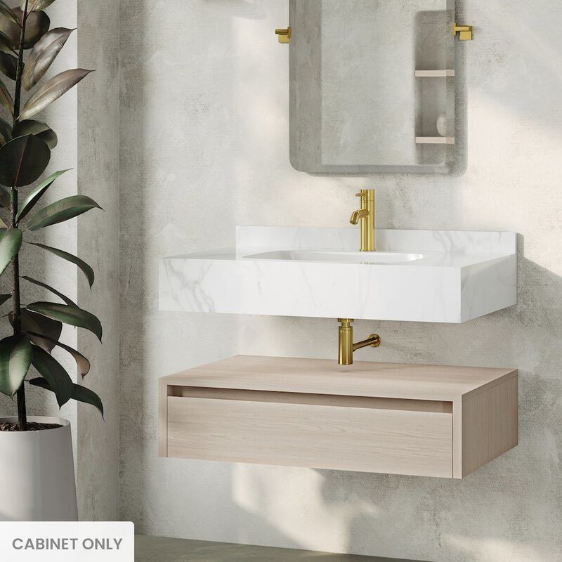 Avancer 36" Wall-Mounted Bathroom Vanity Cabinet without Top in White Oak image number 1