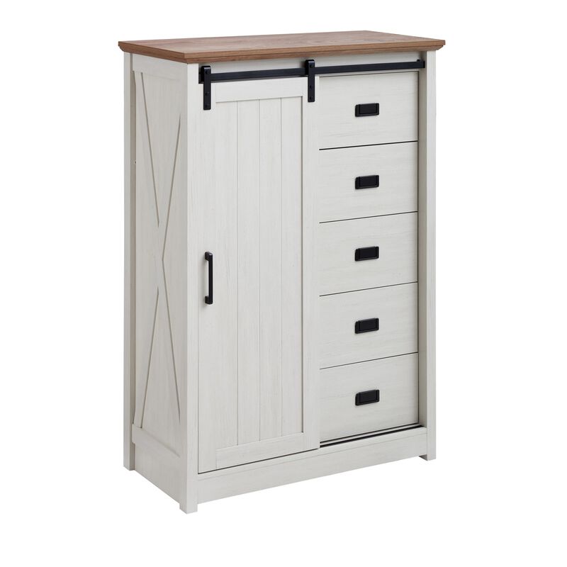 47.64 in. H Accent Cabinet with 5 Drawers and 4 Shelves