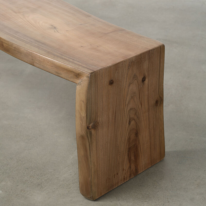 Solid Walnut Entryway Bench in Natural Wood image number 4