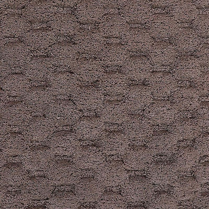 Knightsbridge Luxurious Block Pattern High Quality Year Round Cotton With Non-Skid Back Bath Rug 21" X 34" Stone