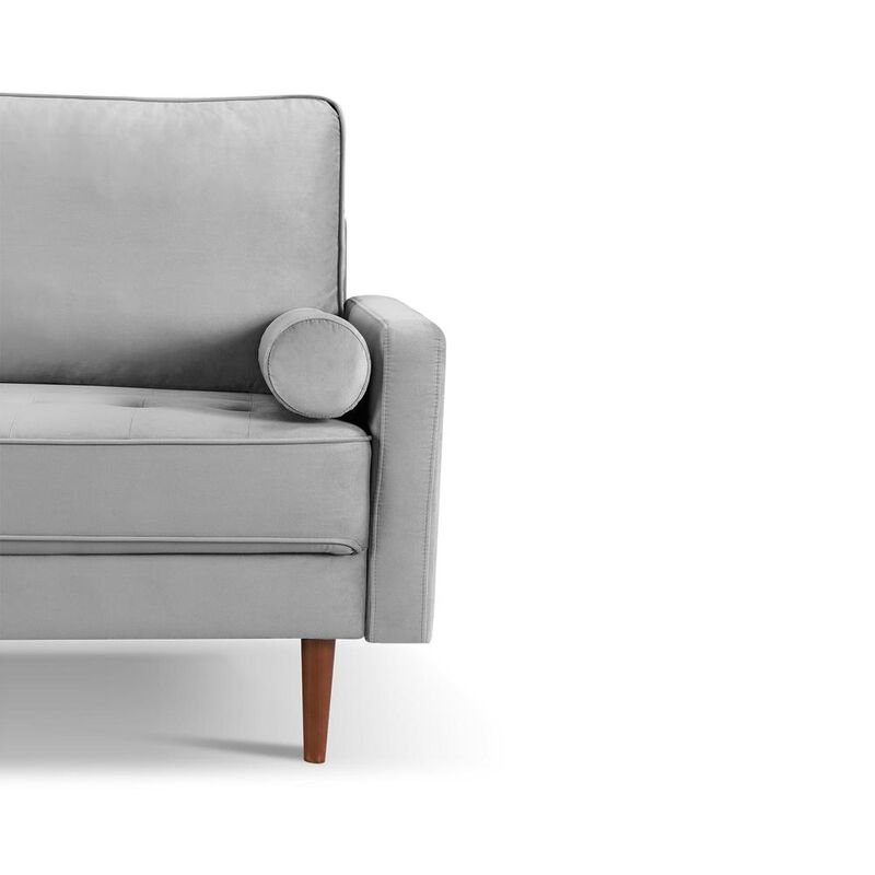 OS Home and Office Furniture 57 Inch Wide Upholstered Two Cushion Loveseat with Bolster Pillows