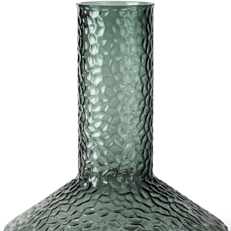 HomeRoots 12" Green Faceted Glass Table Vase image number 2