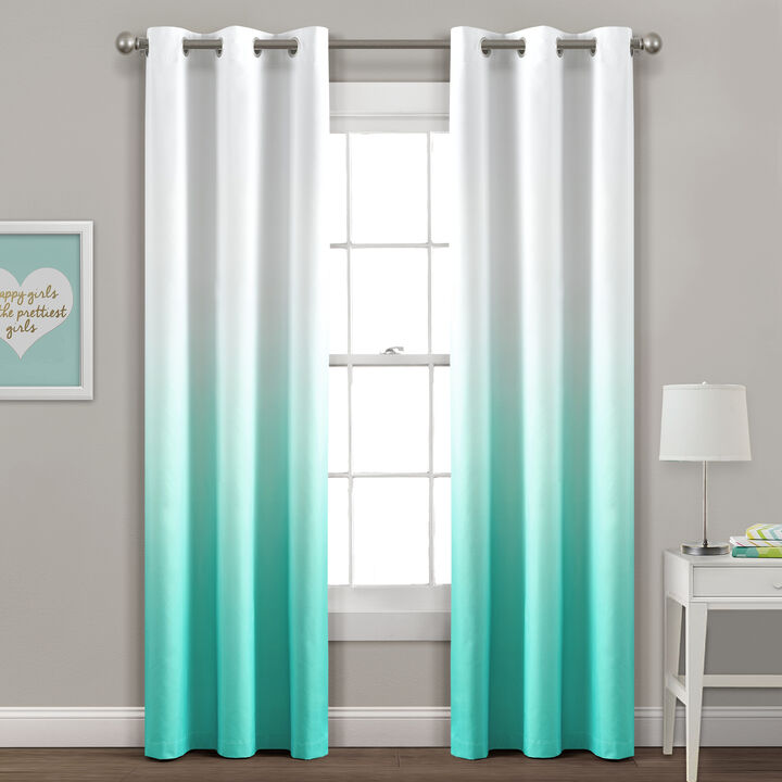 Mia Ombre Insulated Grommet Blackout Window Curtain Panels