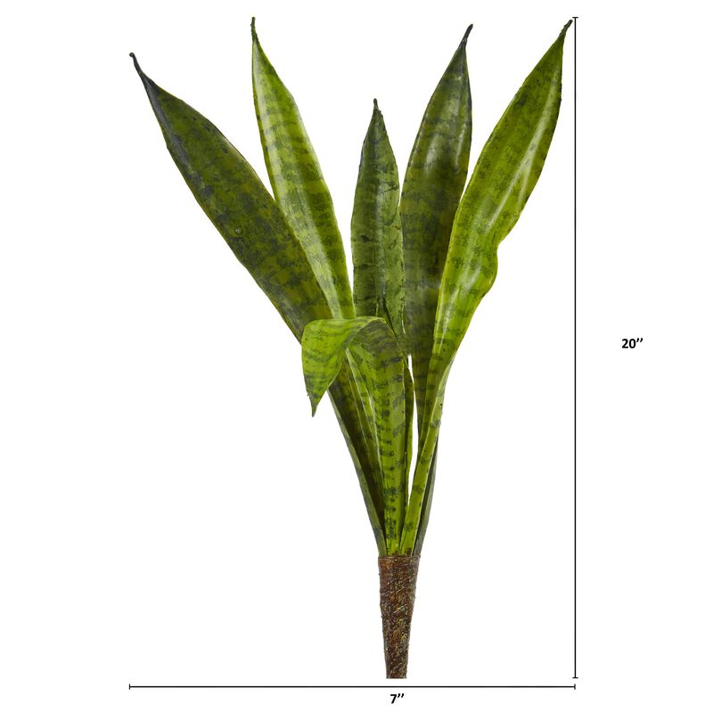 Hivvago 20" Sansevieria Artificial Plant (Set of 6)