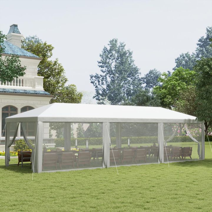 Hivvago 10x28 Outdoor Party Tent Wedding Canopy with Sidewalls