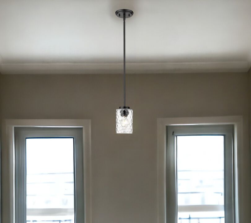 Hivvago Black Metal and Glass Mini Pendant Hanging Light