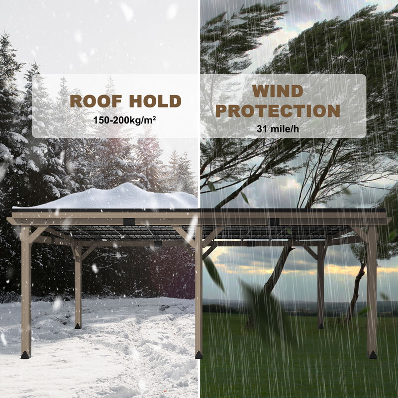 Clihome 12X20ft Solid Cedar Fir Wood Tilt Hardtop Tent