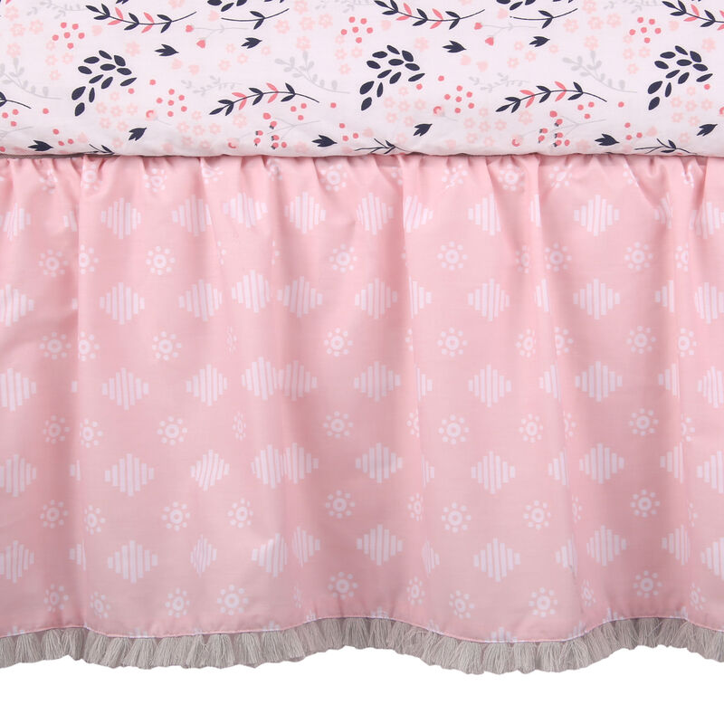 Lambs & Ivy Forever Friends 4-Piece Nursery Crib Baby Bedding Set - Blue, Pink