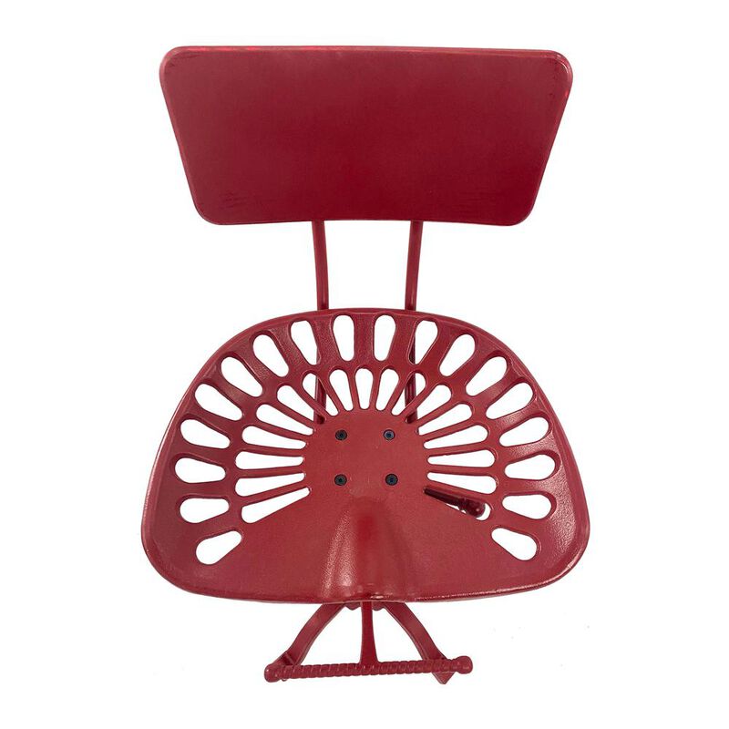 Carolina Living August Tractor Seat Barstool with Back - Red