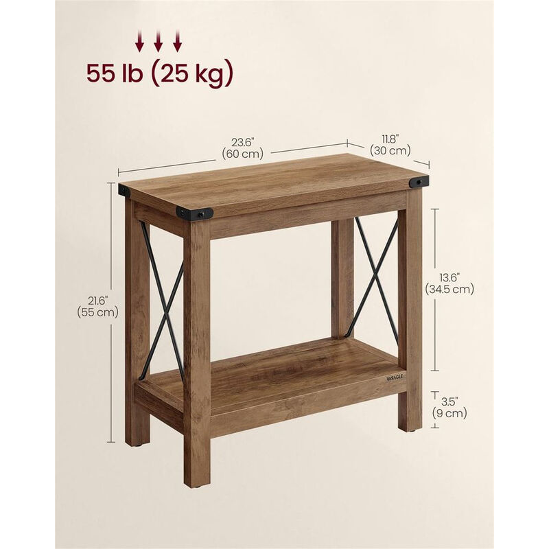 Compact Side Table with Lower Shelf &ndash; Accent Table for Storing Books, Plants or Everyday Essentials
