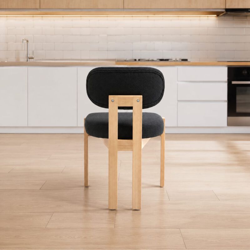 GOODSILO Mid-Century Modern Upholstered Wooden Dining Chairs Set of 2, Sturdy Space-Saving Seating for Kitchen and Dining Room Small Spaces image number 3