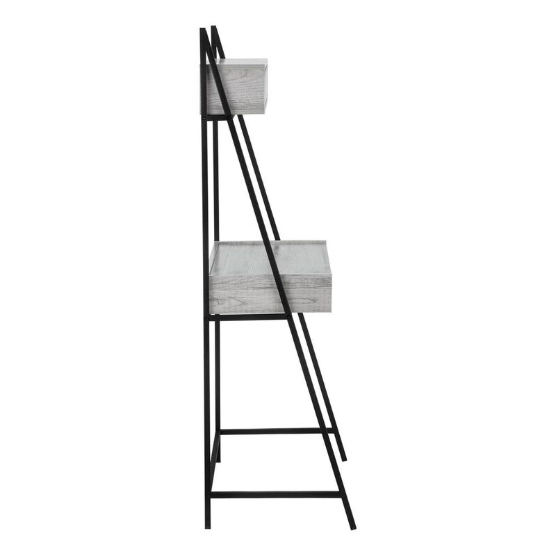 Computer Desk, Home Office, Laptop, Leaning, Storage Drawers, 32L, Work, Grey