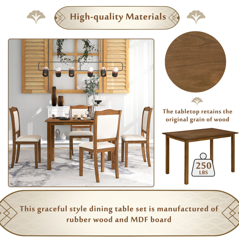Merax Simple Style 5-Piece Wood Dining Table Set