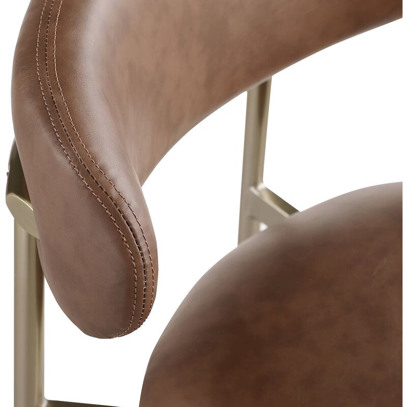 Meridian Furniture Lupita Vegan Leather Counter Stool, Set of 2