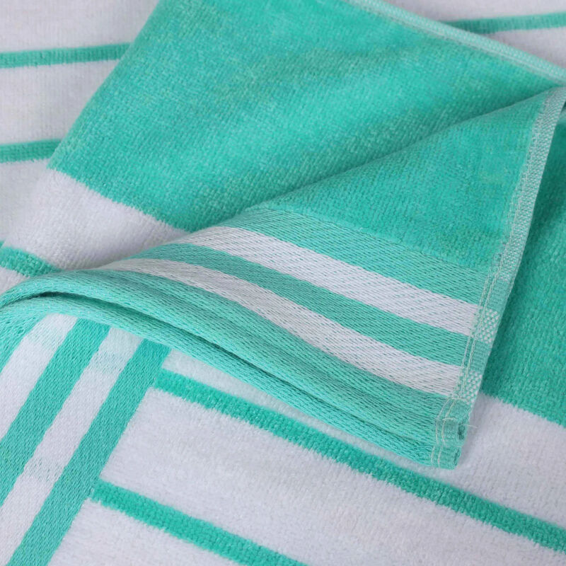 Cabana-Style Striped Cotton Beach Towel Set, Extra-Large and Absorbent image number 3