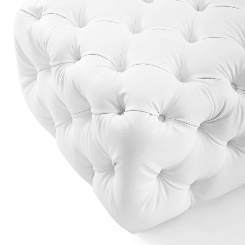 Amour Tufted Button Square Faux Leather Ottoman image number 3