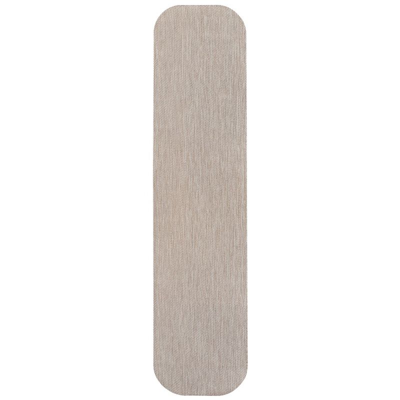 Miles Modern Minimalist Radius Corner Solid Indoor/Outdoor Shaped Area Rug