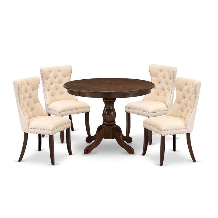 5 Piece Dinette Set Contains a Round Kitchen Dining Table