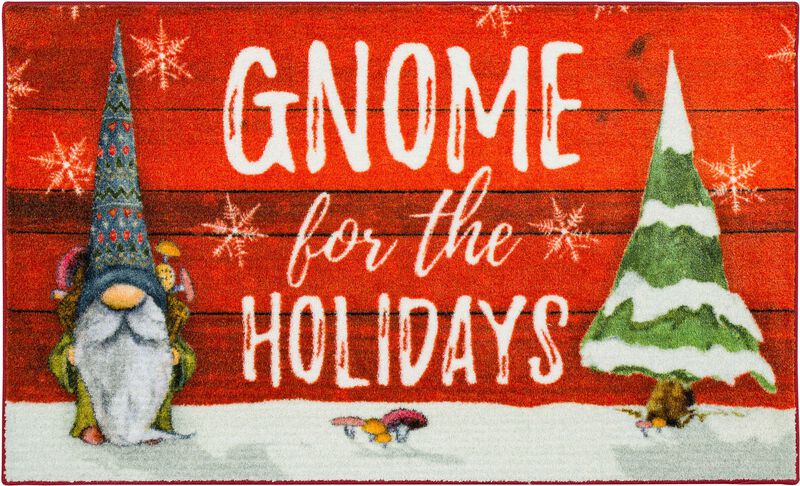 Gnome Holidays Red 2' x 3' 4" Kitchen Mat