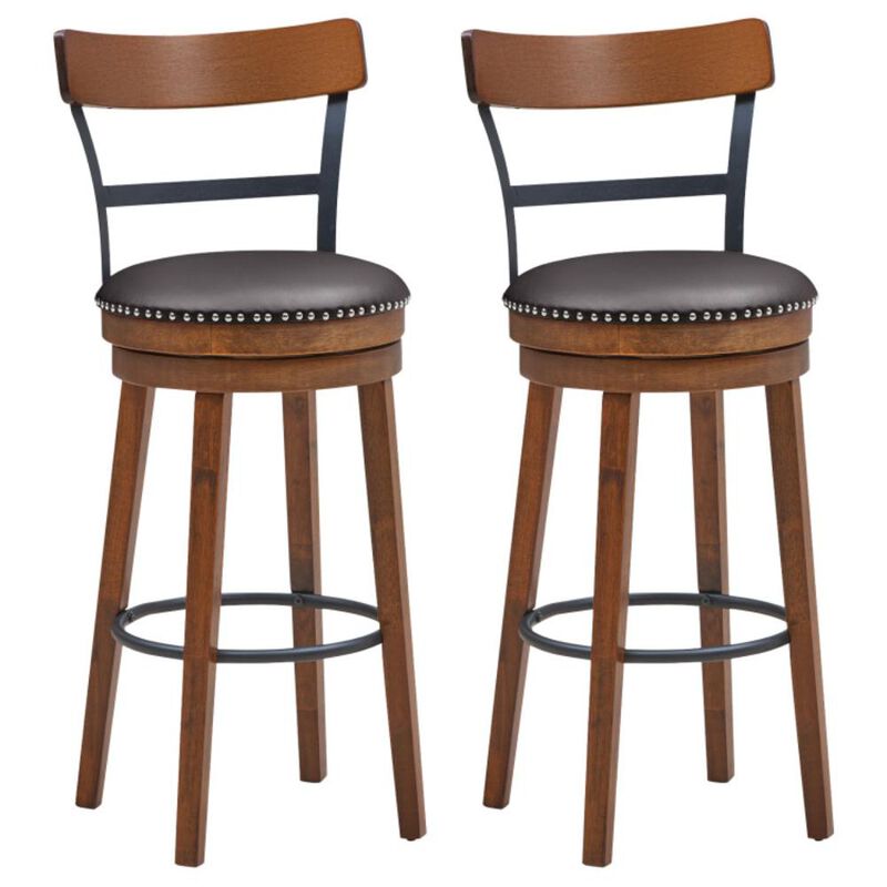 Hivvago Set of 2 Swivel Counter Height Bar Stools