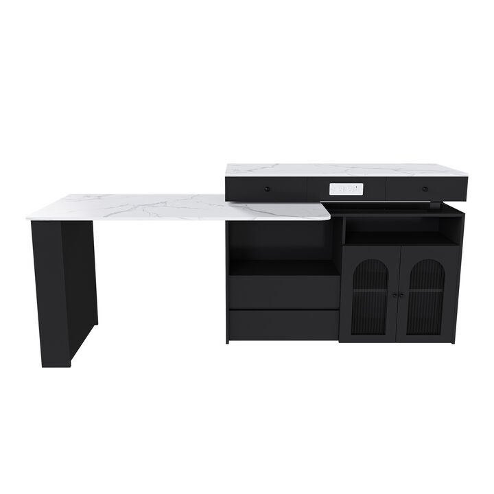 Gokdun Kitchen Island with Table