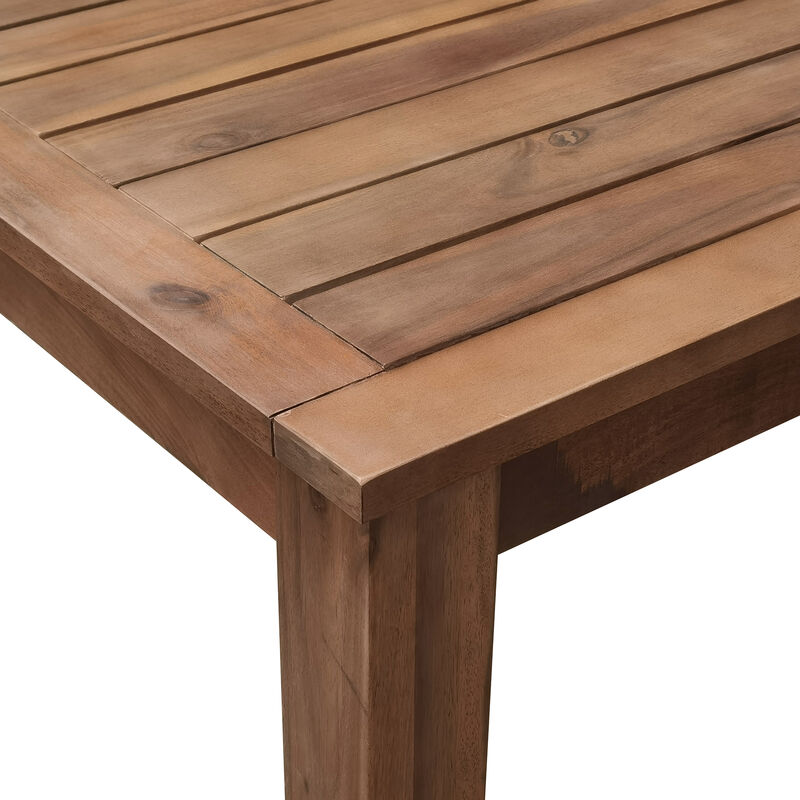 Whisen Acacia Wood Outdoor Dining Table And Chairs Suitable For Patio, Balcony Or Backyard - Burly Wood