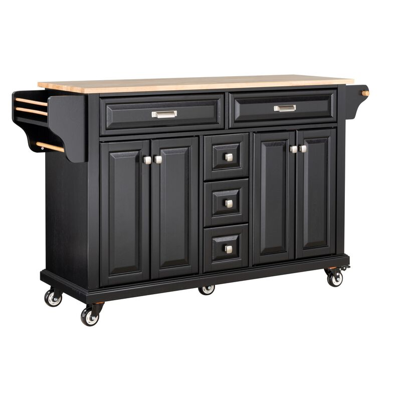 Streamdale Cambridge Natural Wood Top Kitchen Island with Storage image number 0