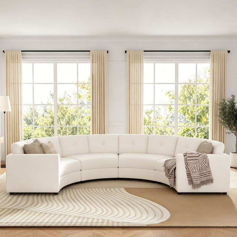 Merax Curved Modular Sectional Sofa with Customizable Layout, High-Resilience Foam & Pocket Spring Seats image number 2