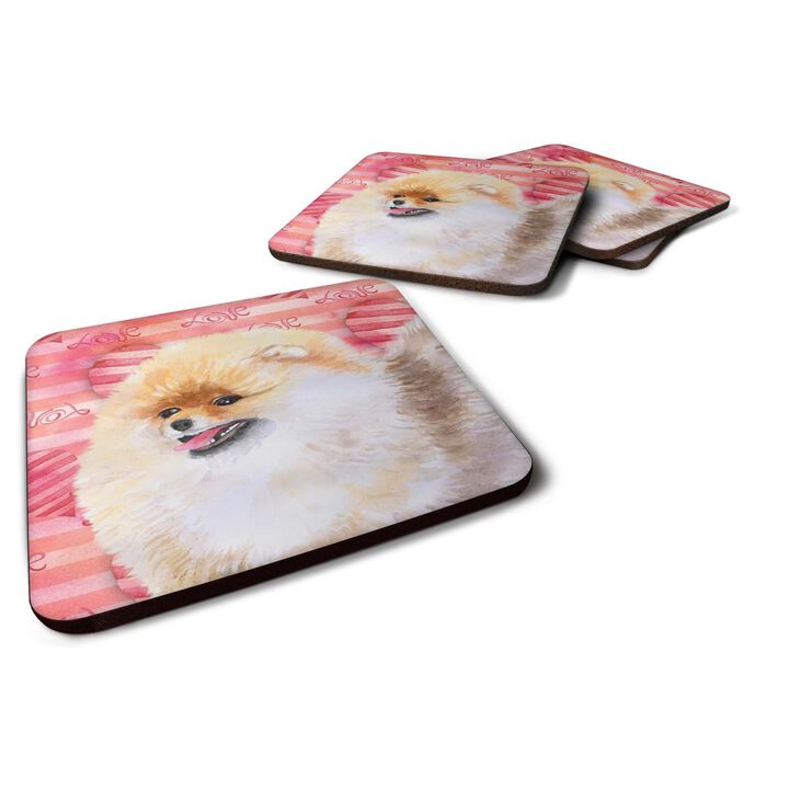 Caroline's Treasures Pomeranian Love Decorative coasters, Multicolor