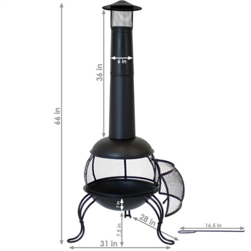 Steel Chimenea Wood Burning Fire Pit for Outdoor Warmth and Ambiance