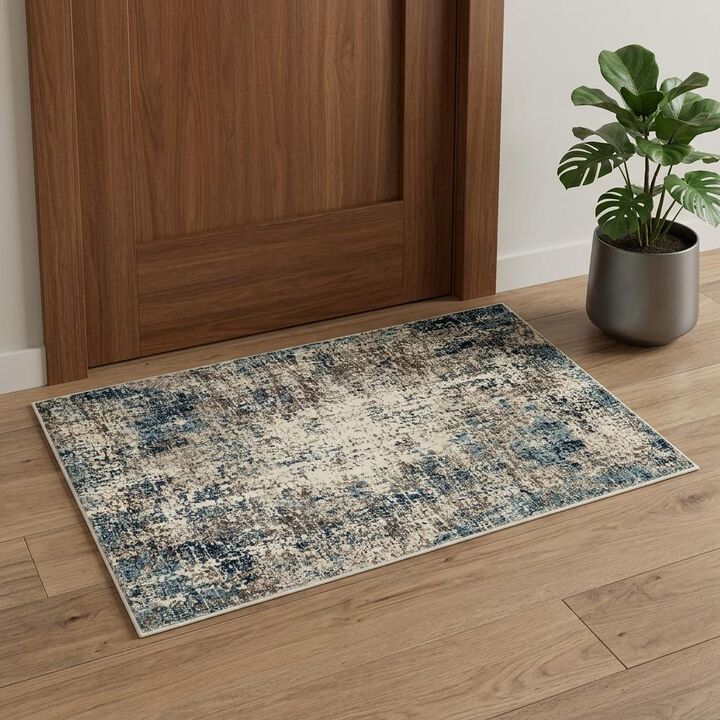 HomeRoots Abstract Power Loom Area Rug
