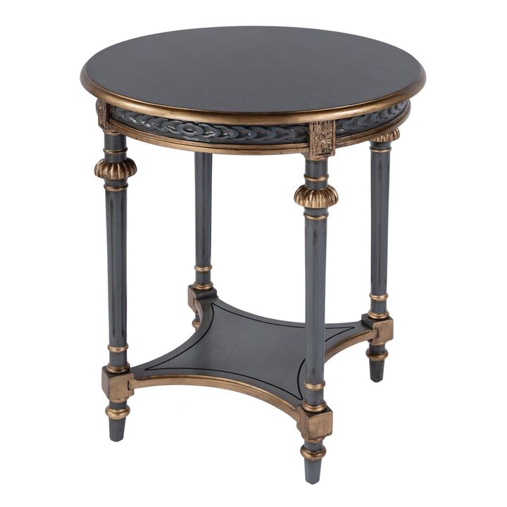 Butler Specialty Hellinger 24 in. W Round Wood Tall End Table with Open Shelf, Pastel Green