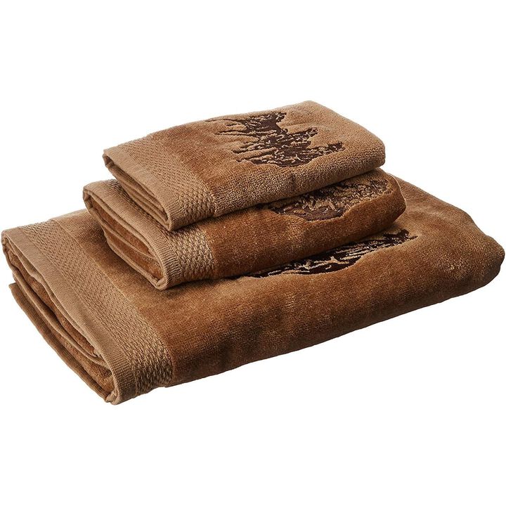 Western Horse Towel Set in Mocha