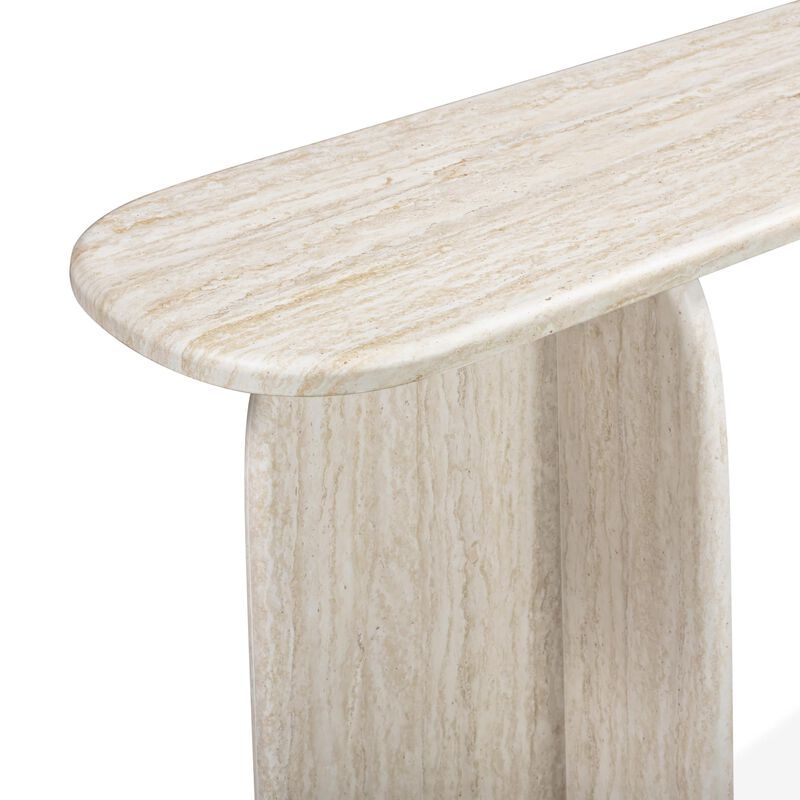 Tov Furniture Clementine Faux Travertine Console Table image number 4